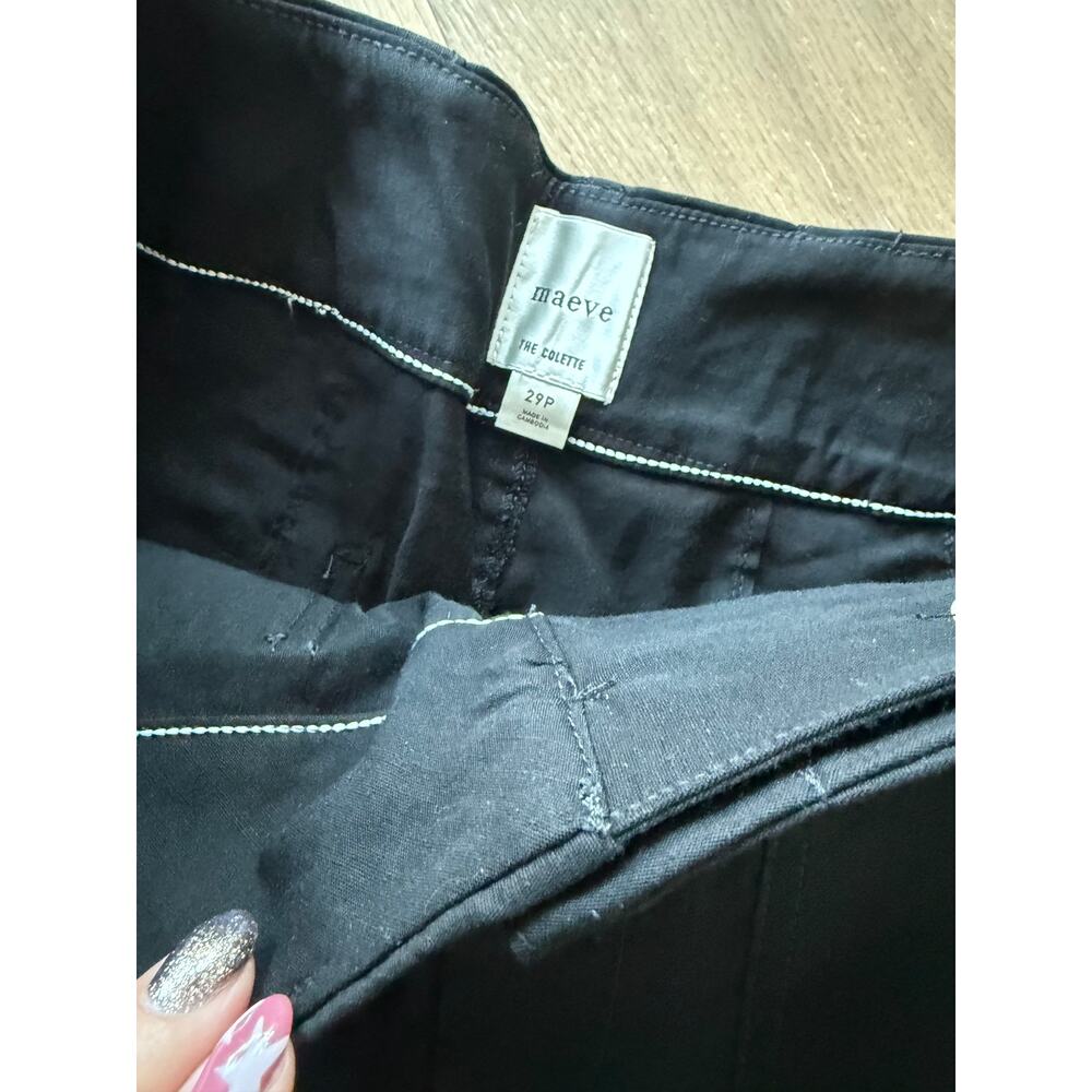 New Anthropologie The Colette Crop Wide Leg Pant Black 29P - Picture 5 of 5